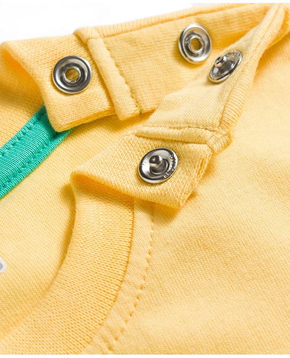 Babyhug 100% Cotton Half Sleeves Solid T-Shirt - Yellow