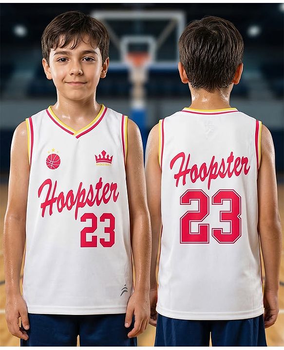 Pine Active Knit Sleeveless T-Shirt with Hoopster Print - White