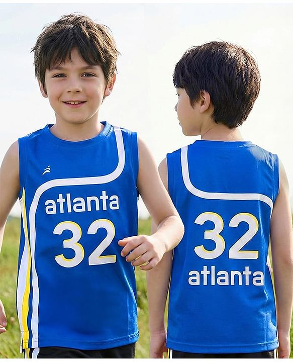 Pine Active Knit Sleeveless T-Shirt With Number Print - Navy Blue