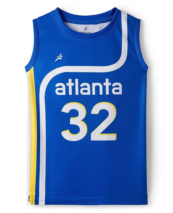 Pine Active Knit Sleeveless T-Shirt With Number Print - Navy Blue