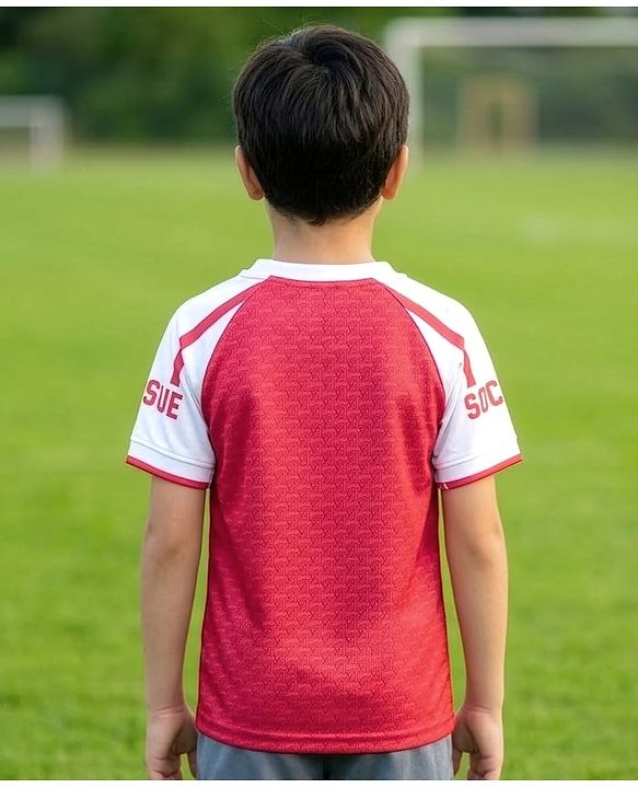 Pine Active Knit Half Raglan Sleeves T-Shirt With Soccer Print - Red