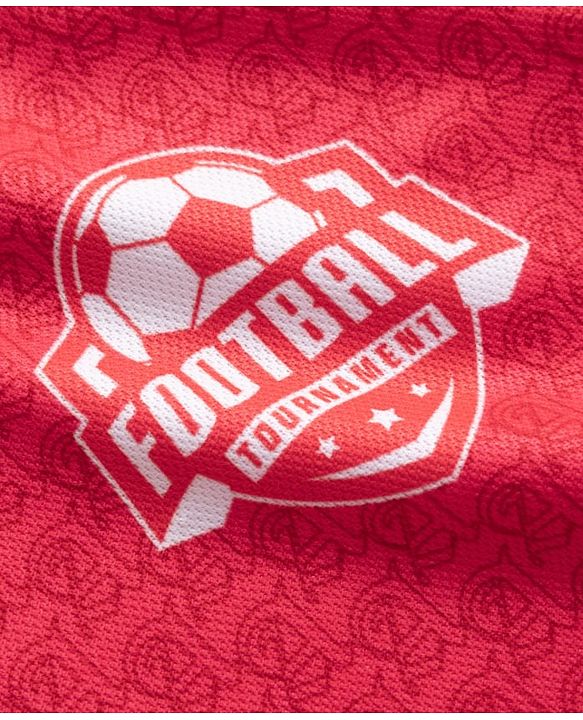 Pine Active Knit Half Raglan Sleeves T-Shirt With Soccer Print - Red