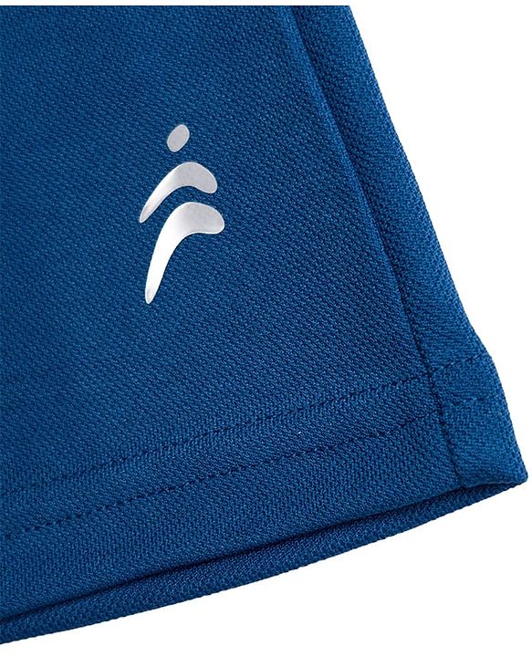 Pine Active Knit Drop Shoulder Half Sleeves T-Shirt with Numbers Print - Blue