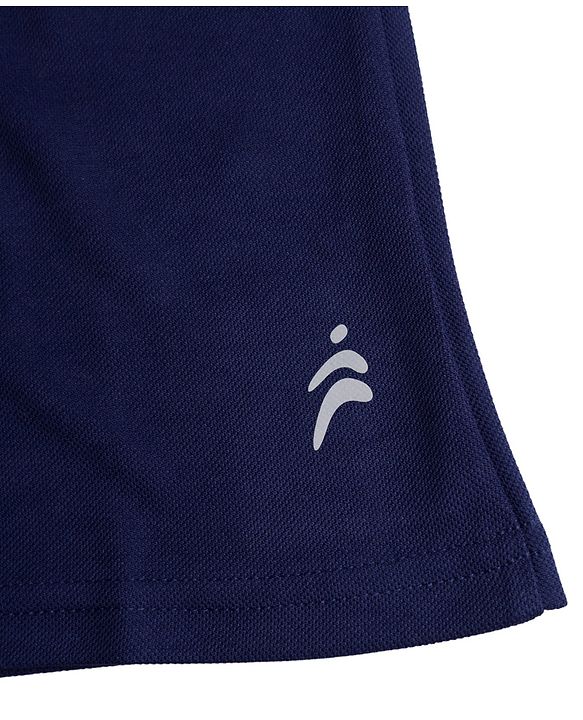 Pine Active Knit Drop Shoulder Half Sleeves T-Shirt with Sports Print - Navy Blue
