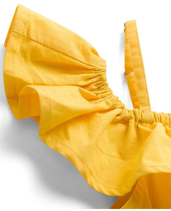 Pine Kids Poplin Woven Sleeveless Solid Dress - Yellow