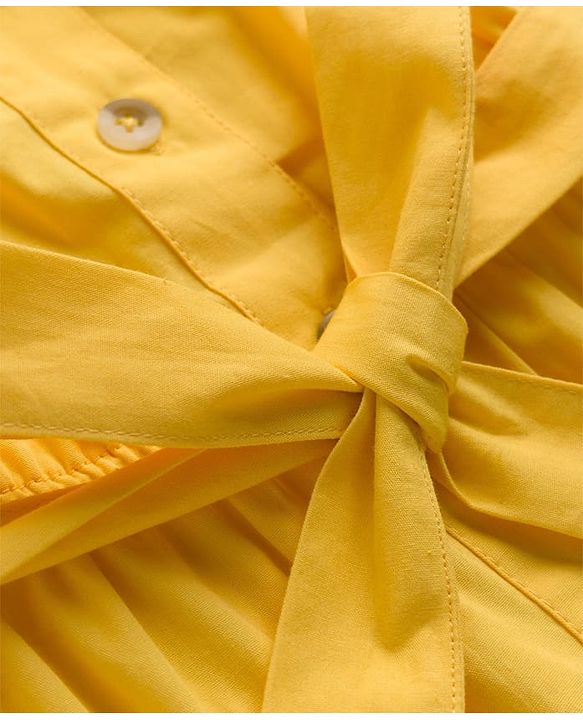 Pine Kids Poplin Woven Sleeveless Solid Dress - Yellow