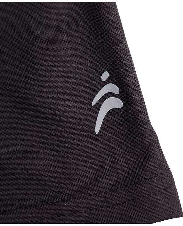 Pine Active Knit Drop Shoulder Half Sleeves T-Shirt with Sports Print - Black