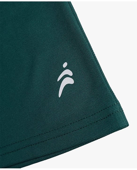 Pine Active Knit Drop Shoulder Half Sleeves T-Shirt with Sports Print - Green