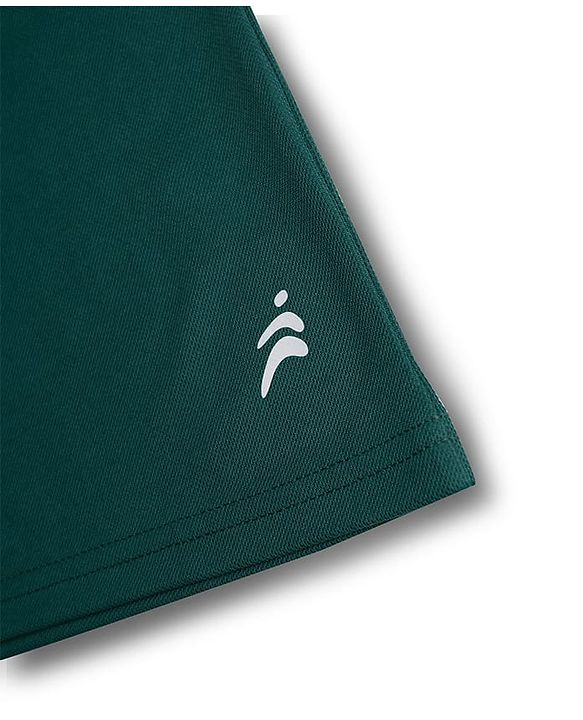 Pine Active Knit Drop Shoulder Half Sleeves T-Shirt with Sports Print - Green
