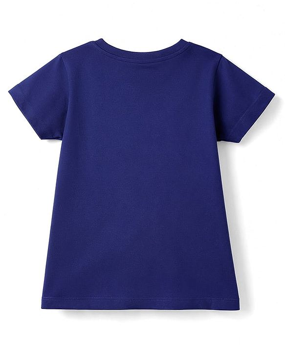 Babyhug Cotton Knit Half Sleeves T-Shirt With Reversible Sequin Detailing - Multicolor