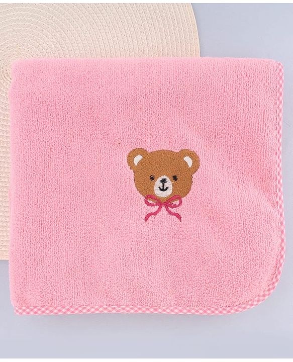 Babyhug Knit Towel with Tiger Embroidery L 95 x B 50.5 cm - Light Blue
