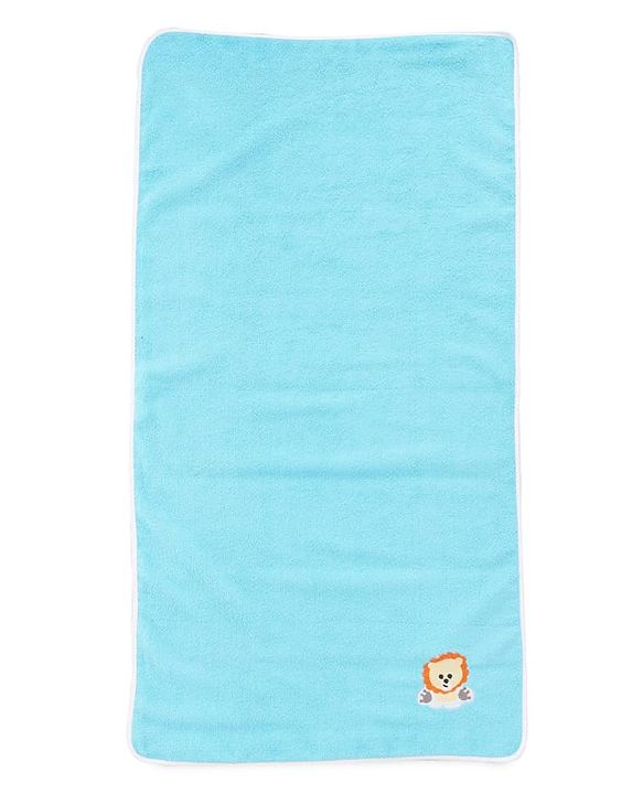 Babyhug Knit Towel with Tiger Embroidery L 95 x B 50.5 cm - Light Blue