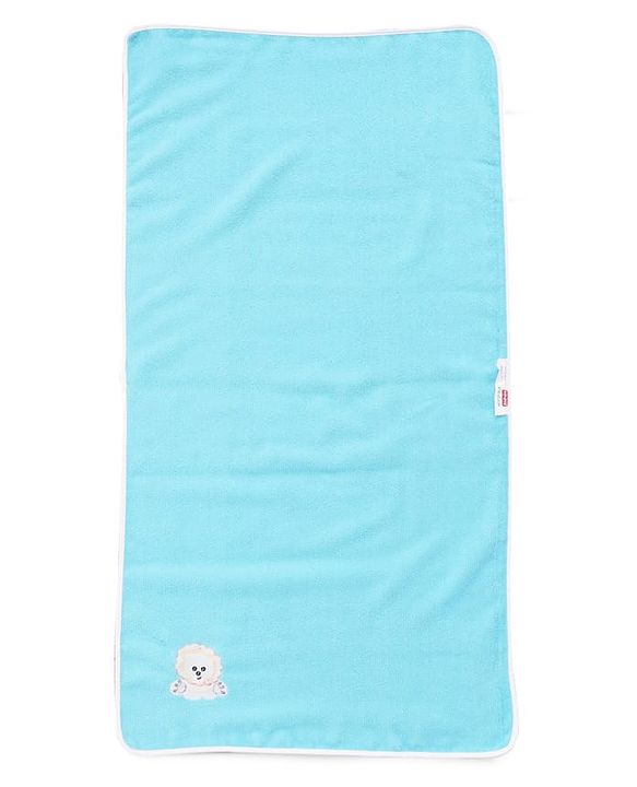 Babyhug Knit Towel with Tiger Embroidery L 95 x B 50.5 cm - Light Blue