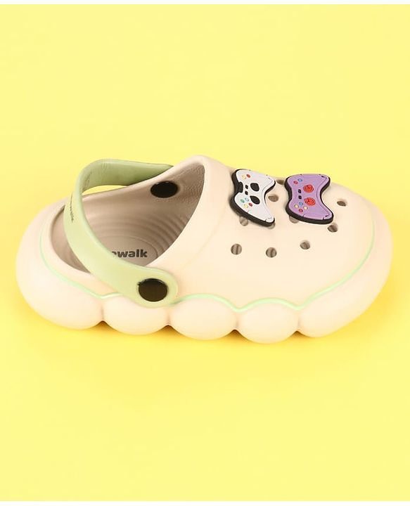 Cute Walk by Babyhug Clogs with Gaming Controller Applique - Beige
