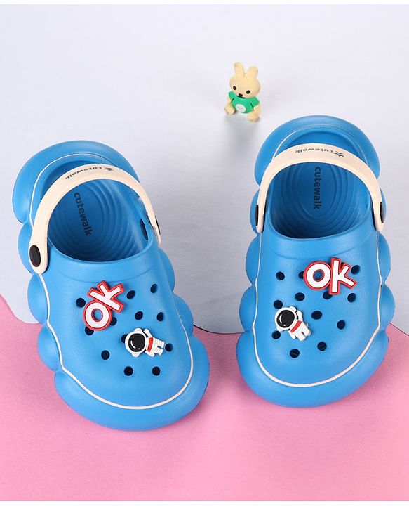 Cute Walk by Babyhug Clogs With Applique Detailing & Back Strap Closure - Blue