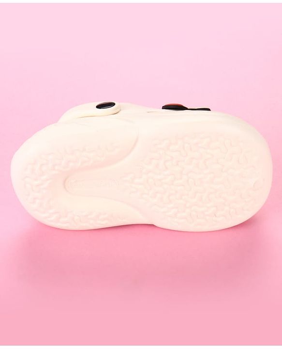 Cute Walk by Babyhug Clogs with Back Strap & Mushroom Applique - Off White