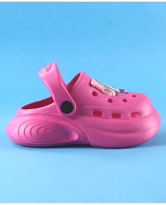 Cute Walk by Babyhug Back Strap Solid Clogs With Unicorn Applique - Fuchsia
