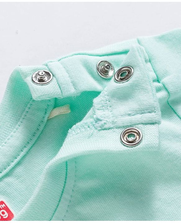 Babyhug Cotton Knit Half Sleeves T-Shirt With Sequin Detailing & Seashell Applique - Multicolor