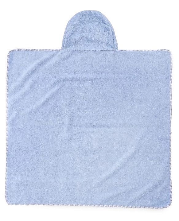 Babyhug Microfiber Knit Hooded Towel With Text Embroidery Light L 76 x B 69 cm - Blue