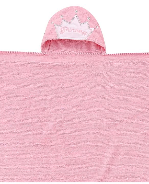 Babyhug Microfiber Knit Hooded Towel With Text Embroidery L 76 x B 69 cm - Pink