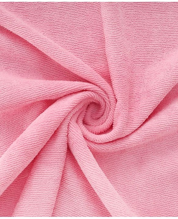 Babyhug Microfiber Knit Hooded Towel With Text Embroidery L 76 x B 69 cm - Pink