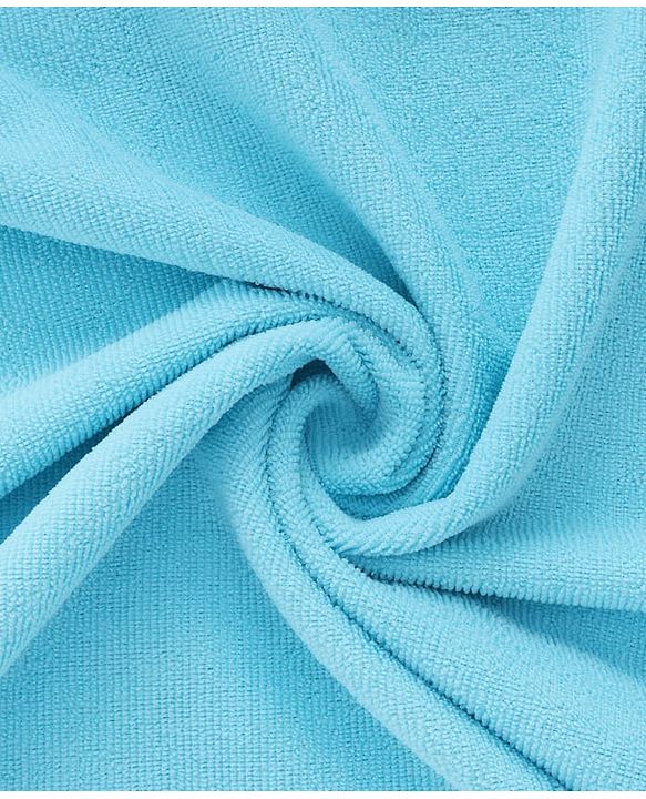 Babyhug Terry Knit Hooded Microfiber Towel With Teddy Face Applique L 74 x B 70 cm - Aqua Blue