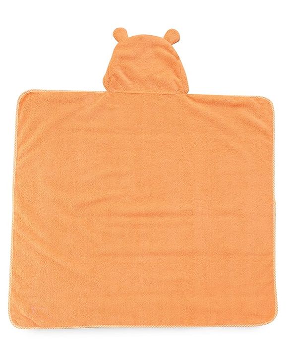 Babyhug Microfiber Hooded Towel With Tiger Print L 76 x B 69 cm - Orange