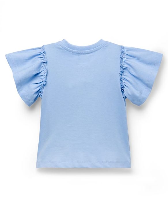 Babyhug 100% Cotton Knit Half Sleeves T-Shirt With Dog Print & Sequin Detailing - Multicolor