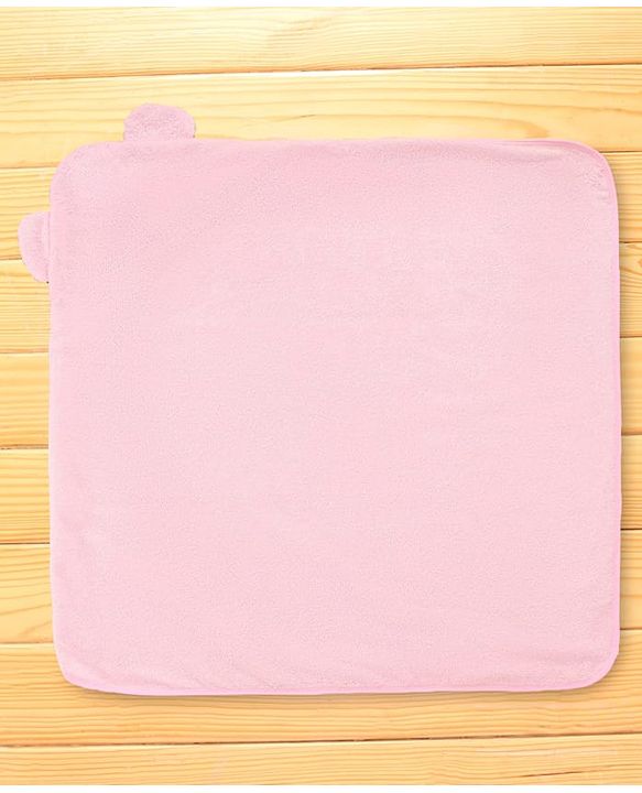 Babyhug Terry Knit Hooded Towel With Elephant Design & Floral Print L 73 x B 73 cm - Pink