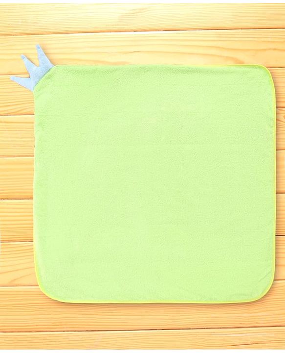 Babyhug Terry Knit Hooded Towel With Frog Design L 73 x B 73 cm - Lime Green