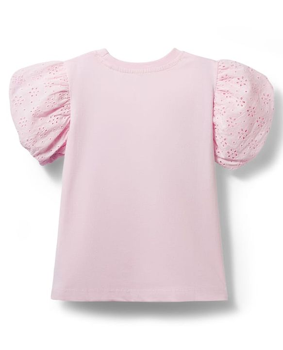 Babyhug Cotton Knit Half Sleeves T-Shirt With Floral Applique - Pink