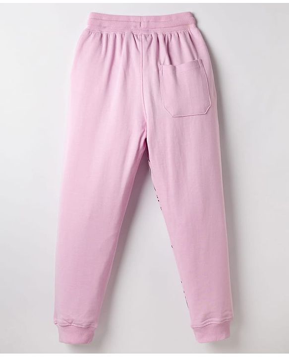 Pine Kids Knit Full Length Anime & Text Printed Lounge Pant - Pink