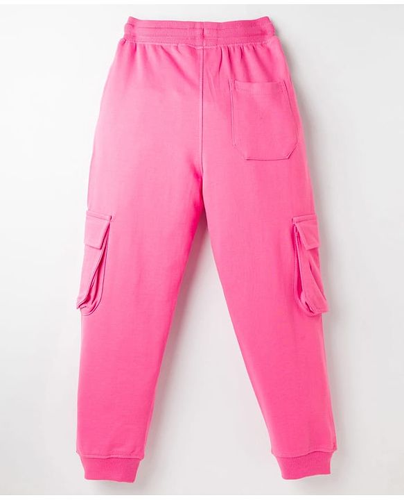 Pine Kids Knit Full Length Lounge Pant with Text Print - Fandango Pink
