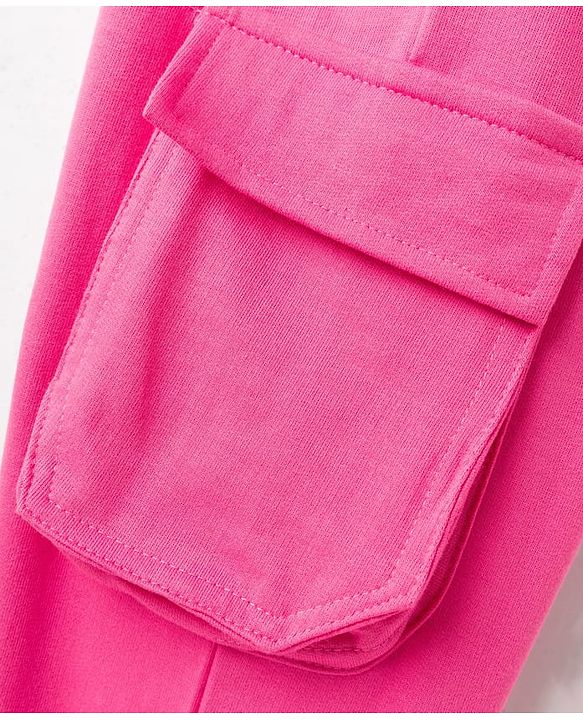 Pine Kids Knit Full Length Lounge Pant with Text Print - Fandango Pink