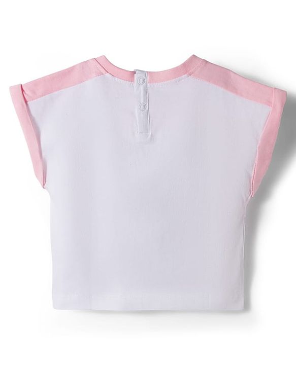 Babyhug Cotton Knit Half Sleeves  Oversized T-Shirt With Best Team Ever Print - White