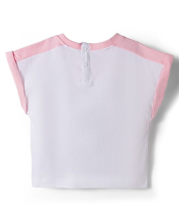 Babyhug Cotton Knit Half Sleeves  Oversized T-Shirt With Best Team Ever Print - White