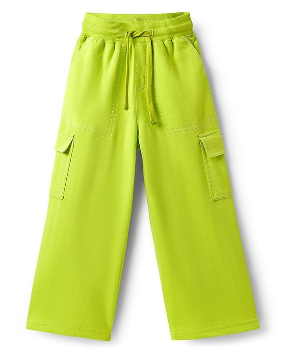 Pine Kids Knit Full Length Solid Lounge Pant - Lime Green