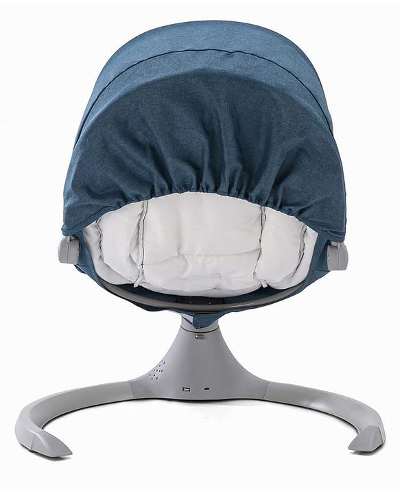 Babyhug Electric Rocker with Mosquito Net - Blue| Baby Swing Cradle with Remote| 6 Speed Levels| Safety Harness| Built-in Music with Volume Control| Off Timer| Silent Operation| Remote Control