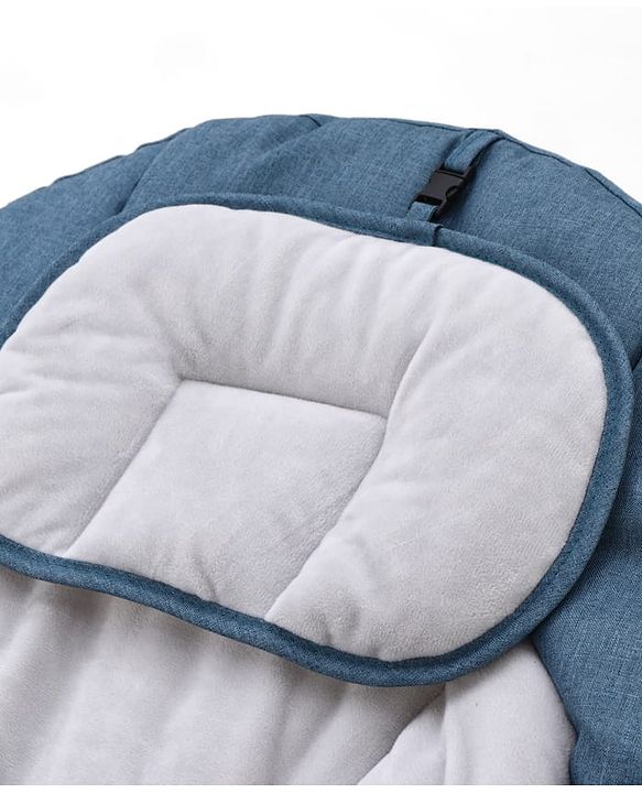 Babyhug Electric Rocker with Mosquito Net - Blue| Baby Swing Cradle with Remote| 6 Speed Levels| Safety Harness| Built-in Music with Volume Control| Off Timer| Silent Operation| Remote Control