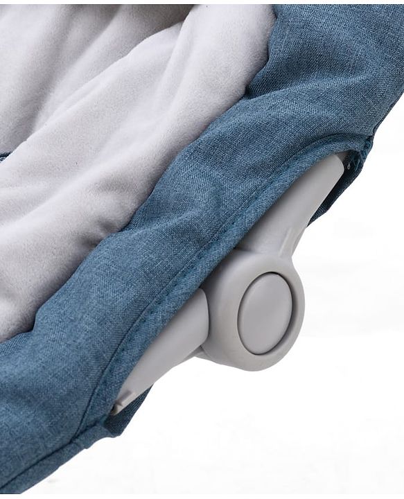 Babyhug Electric Rocker with Mosquito Net - Blue| Baby Swing Cradle with Remote| 6 Speed Levels| Safety Harness| Built-in Music with Volume Control| Off Timer| Silent Operation| Remote Control