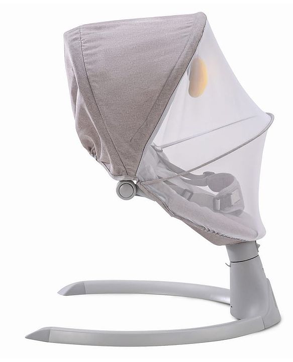 Babyhug Electric Rocker with Mosquito Net - Blue| Baby Swing Cradle with Remote| 6 Speed Levels| Safety Harness| Built-in Music with Volume Control| Off Timer| Silent Operation| Remote Control