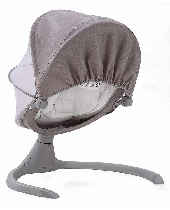 Babyhug Electric Rocker with Mosquito Net - Blue| Baby Swing Cradle with Remote| 6 Speed Levels| Safety Harness| Built-in Music with Volume Control| Off Timer| Silent Operation| Remote Control