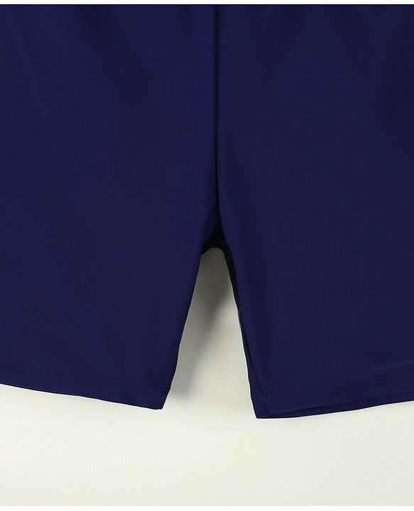 Pine Active Sea Life Printed Swimming Trunk & Cap - Navy Blue