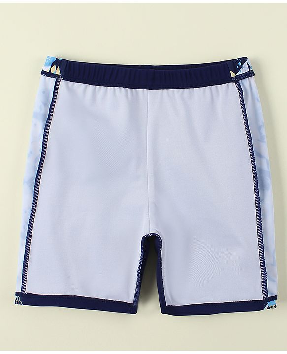 Pine Active Sea Life Printed Swimming Trunk & Cap - Navy Blue
