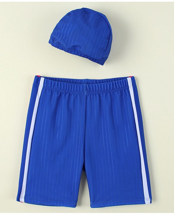 Pine Active Solid Swimming Trunk With Cap - Blue