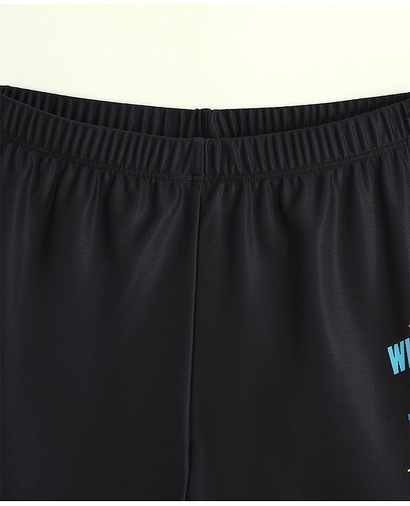 Pine Kids Swimming Trunks with Text Print - Black