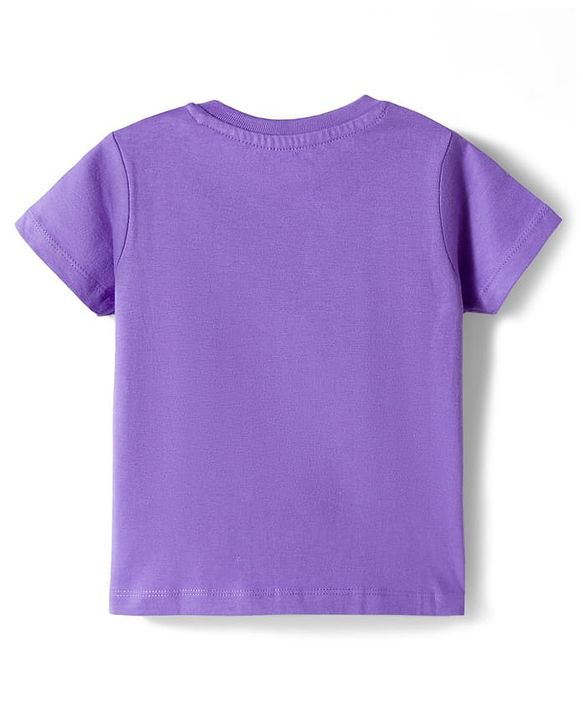 Babyhug Cotton Knit Half Sleeves T-Shirt With Sequin Detailing - Multicolor