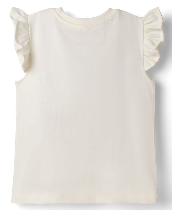 Babyhug Cotton Knit Half Sleeves T-Shirt With Sequin Detailing & Bow Applique - Multicolor