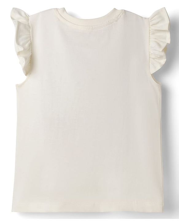 Babyhug Cotton Knit Half Sleeves T-Shirt With Sequin Detailing & Bow Applique - Multicolor