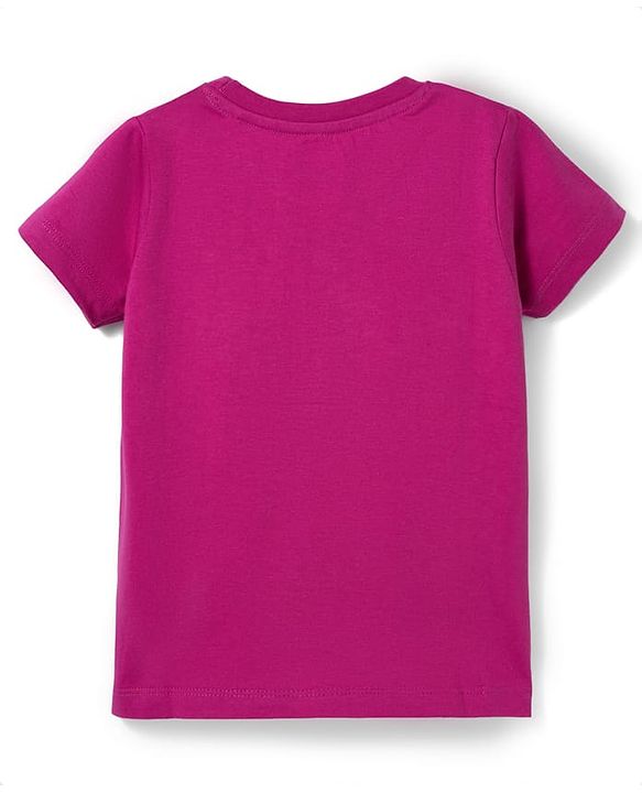 Babyhug Cotton Knit Half Sleeves T-Shirt With Ice Cream Sequins Detailing - Pink